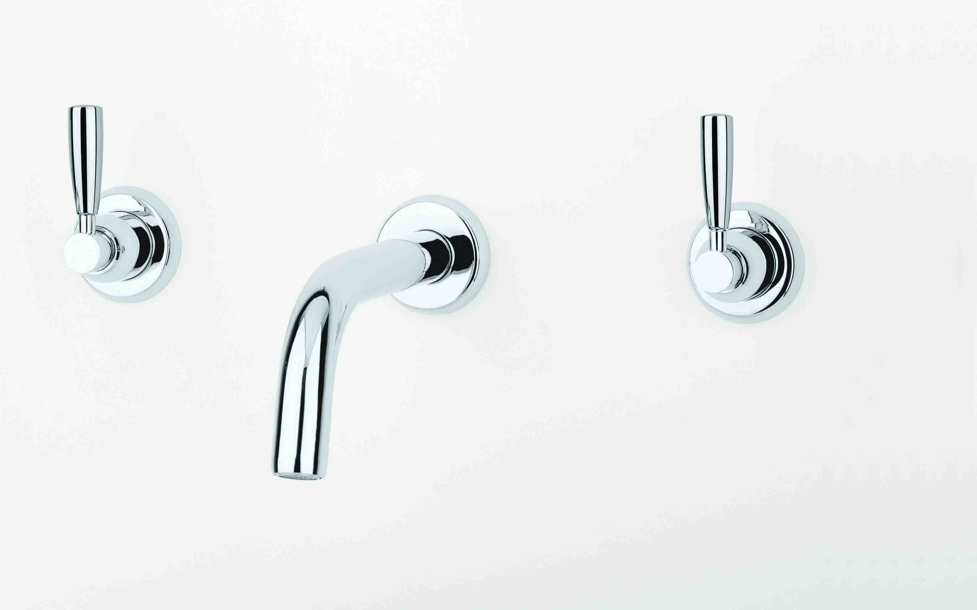 Langbourn Wall-Mounted Three-Hole Basin Set - Chrome