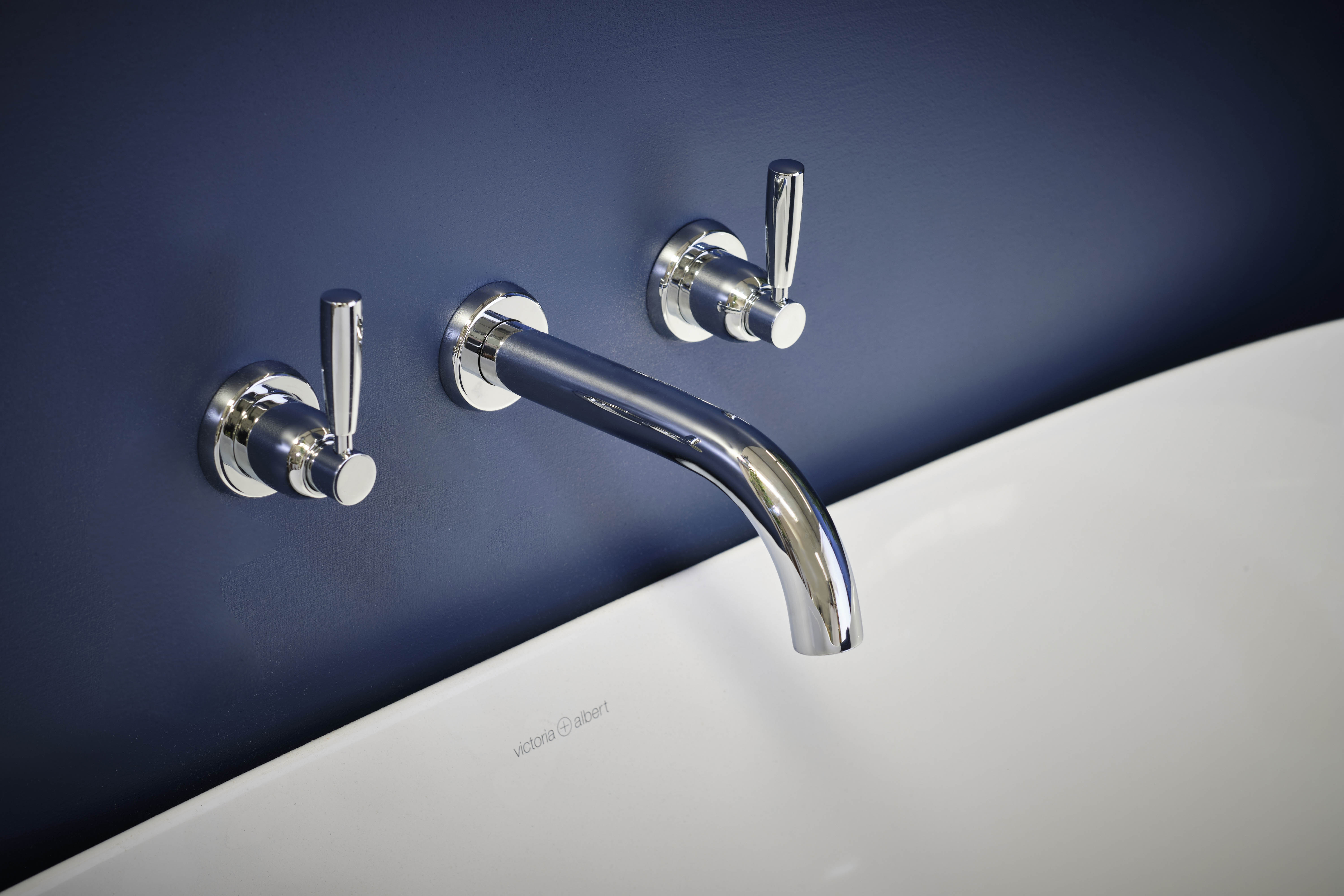 Langbourn Three-Hole Wall-Mounted Bath Set - Chrome